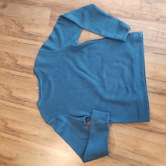 UNDER ARMOUR Blue Teal Crewneck AllSeason Gear Sweatshirt Kangaroo Pocket SM=4-6 - Picture 7 of 11
